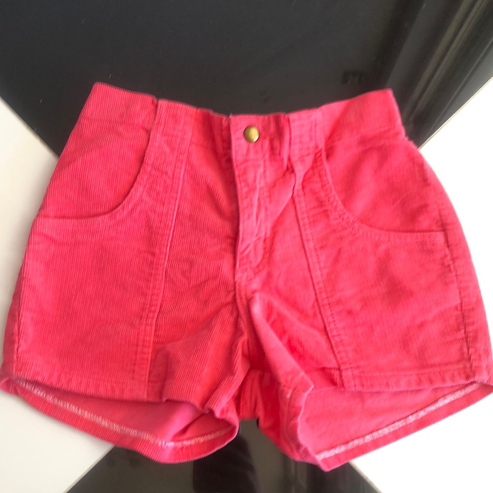 Neon pink corduroy American apparel high waisted shorts